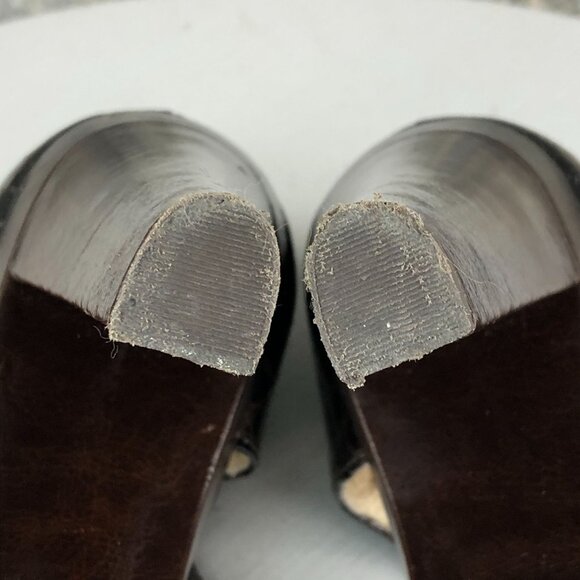 MMK Michael Kors Women's Size 8.5M Brown Leather Ankle Strap High Heel Pumps - Picture 11 of 15